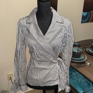Wrap Top with Double Collar